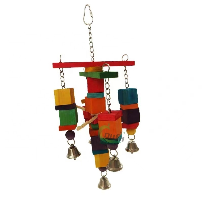 Manufacturers sell parrot colored wooden swing chew chew climbing training toys