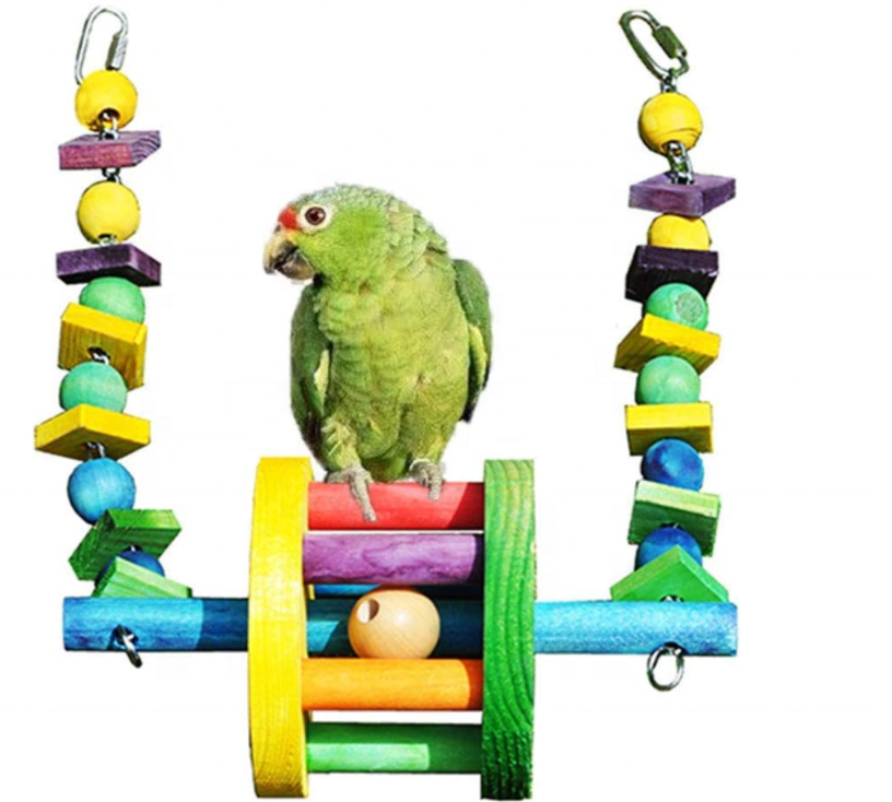 Pets Supplies Natural Wooden Blocks Bird Chewing Toys Parrots Cage Bite Birds Parrot Toy