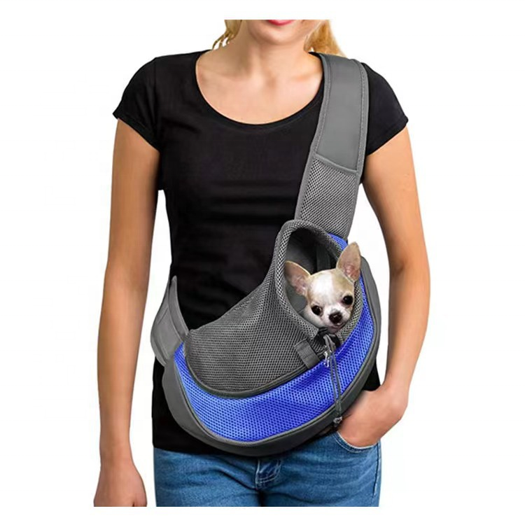 Pet Shoulder Bag For Cats And Dogs Travel Portable Crossbody Bag For Travel Convenience Breathable Mesh Fabric Backpack