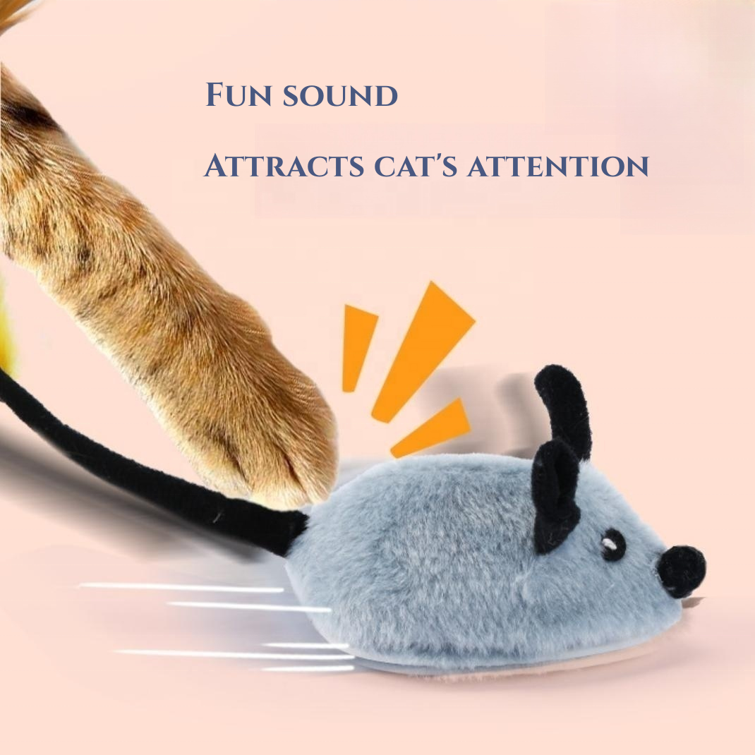 OF Best Sale Interactive Mouse Cat Teaser Toy Funny Soft Cat Cute kitten Plush Mouse Toy