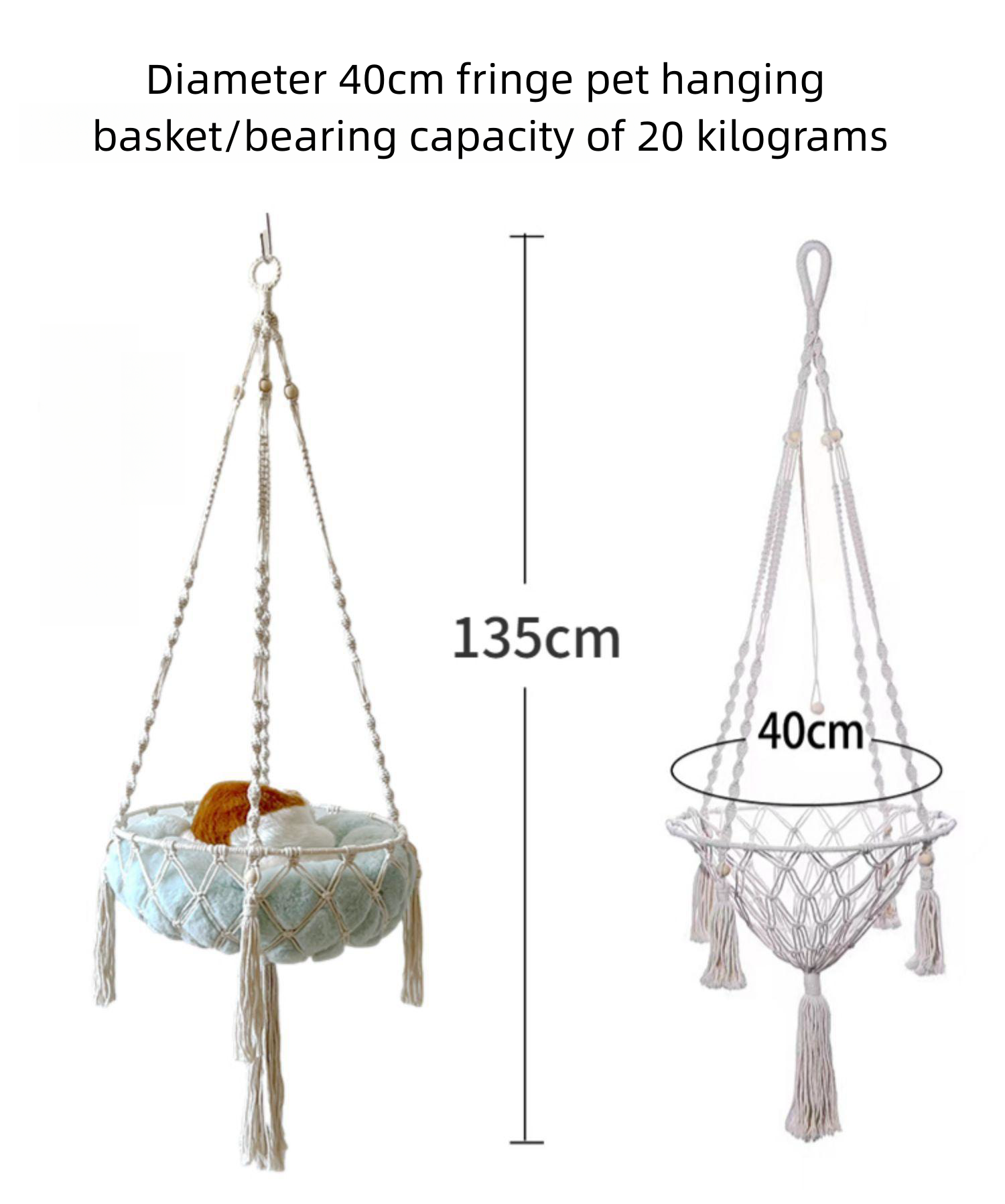 Cat Hammock Woven Wall Hanging Pet Hammocks Dog Bed Macrame Cat Swing Hanger Large Pet Furniture Supplies Toys Pet Bed