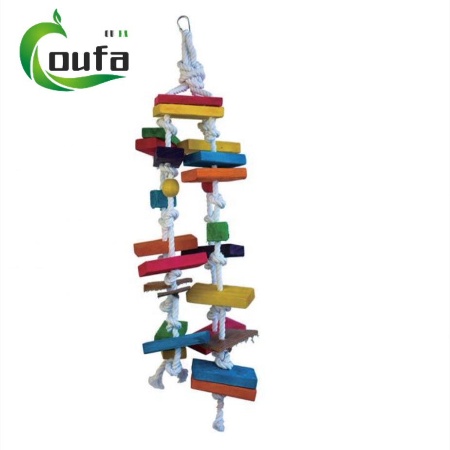 OF Factory Directly Parrot Toys Set Birds Climb Hanging Bird Chew Toy Parrot Bite Swing Large Bird Toys For Wood