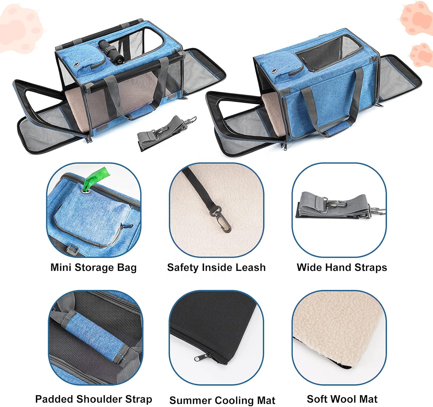 OF Most Popular Outdoor Washable Soft-Sided Cat Bag Dog Carrier Pet Carrier For Large Cats