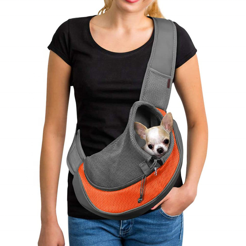 Pet Shoulder Bag For Cats And Dogs Travel Portable Crossbody Bag For Travel Convenience Breathable Mesh Fabric Backpack