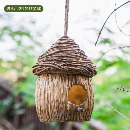 Humming Bird Houses for Outside Hanging Natural Grass Hanging Bird Hut Hand Woven Hummingbird Nest