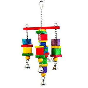 Manufacturers sell parrot colored wooden swing chew chew climbing training toys