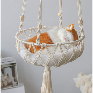 Cat Hammock Woven Wall Hanging Pet Hammocks Dog Bed Macrame Cat Swing Hanger Large Pet Furniture Supplies Toys Pet Bed