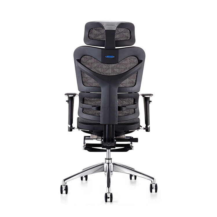 Top ergonomic office desk swivel manager chair with folding footrest