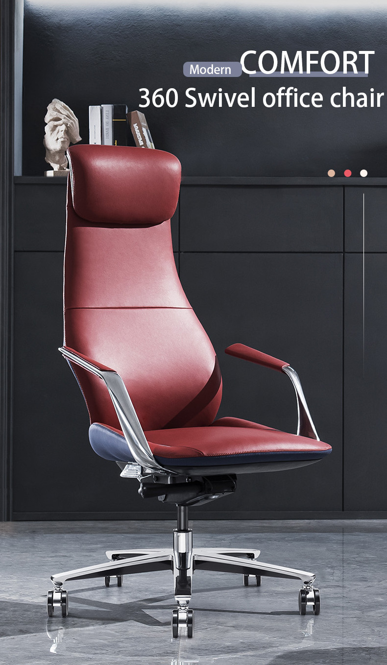 Racing Computer Gaming Chair Swivel Boss Chair High Back PU Leather High Quality Real Leather 1 Piece Office Chair Guangdong JNS