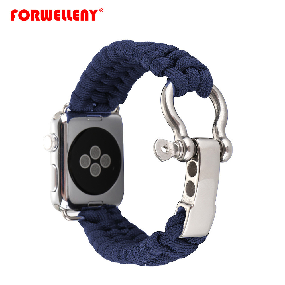 parachute lanyard weaved cloth Strap Replacement Watchband for Apple Watch Series 1 2 3 4 44mm 40mm