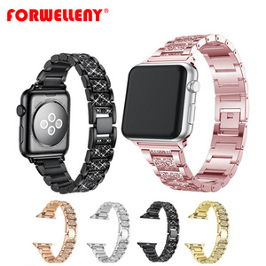 Watch band 40mm 44mm 38mm 42mm Diamond strap for Apple Watch series 4 3 2 1 iWatch bracelet stainless steel women