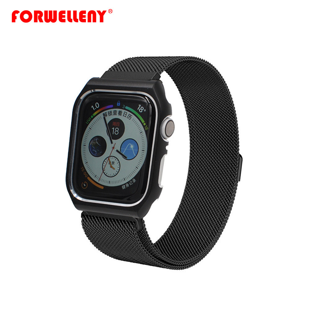 Case 44mm/40mm Stainless Steel Watch Wrist Bracelet Belt Milanese Loop Metal for Apple Watch Series4 Band Limited Edition FAB008