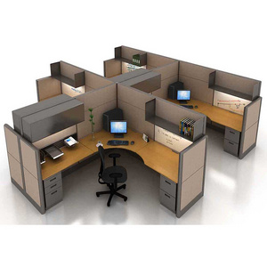 Modern Office Four Person Seats L Shape Office-Workstations Office Partition Standard Size