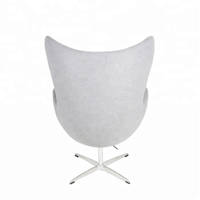 Modern Grey Fabric fiberglass upholstered living room swivel Shell Ball chair leisure furniture