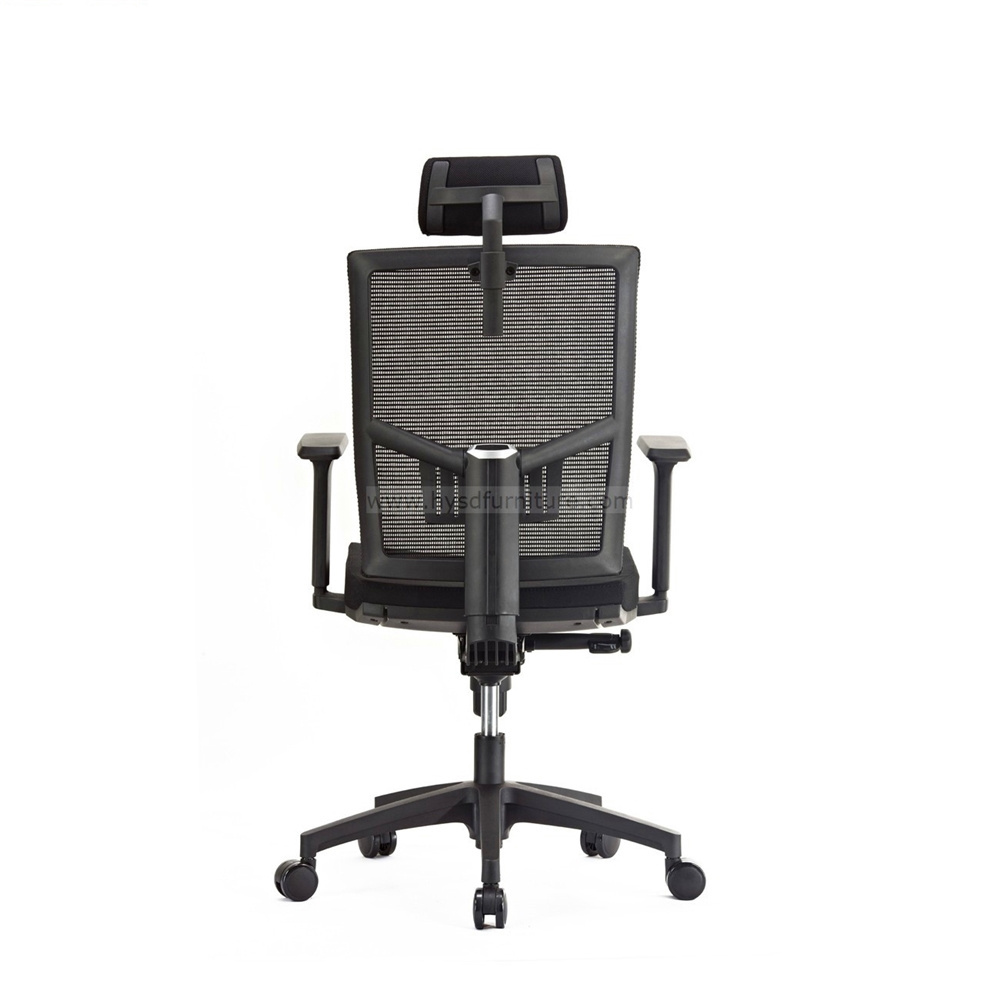 New design office ergonomic mesh chair with adjustable leather headrest