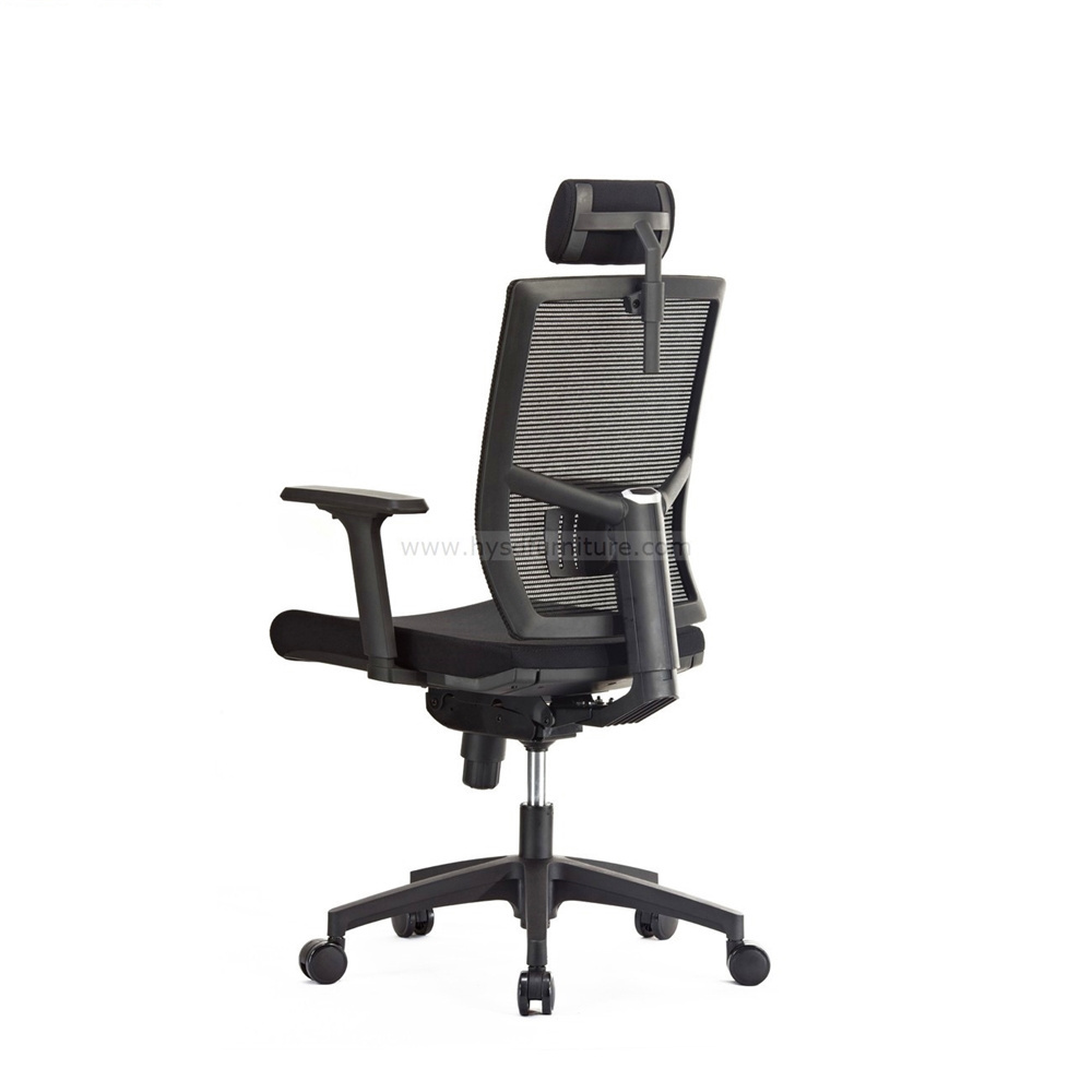 New design office ergonomic mesh chair with adjustable leather headrest