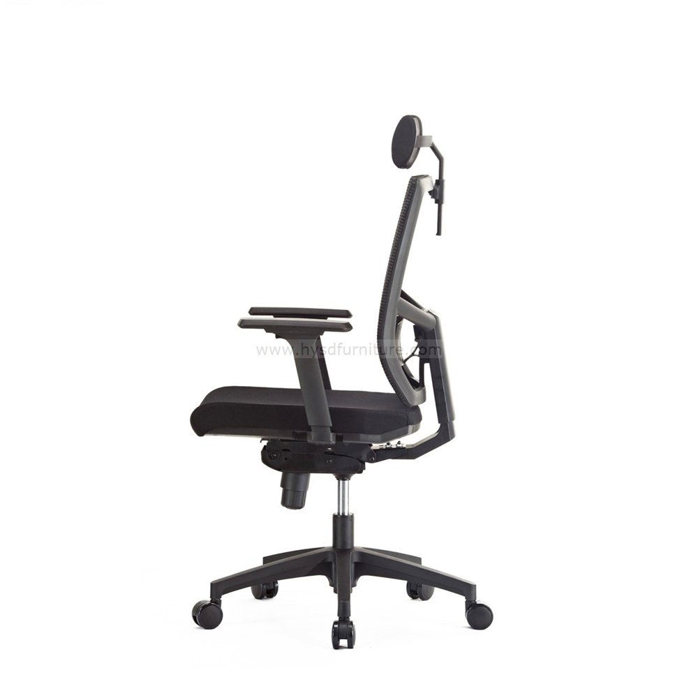 New design office ergonomic mesh chair with adjustable leather headrest