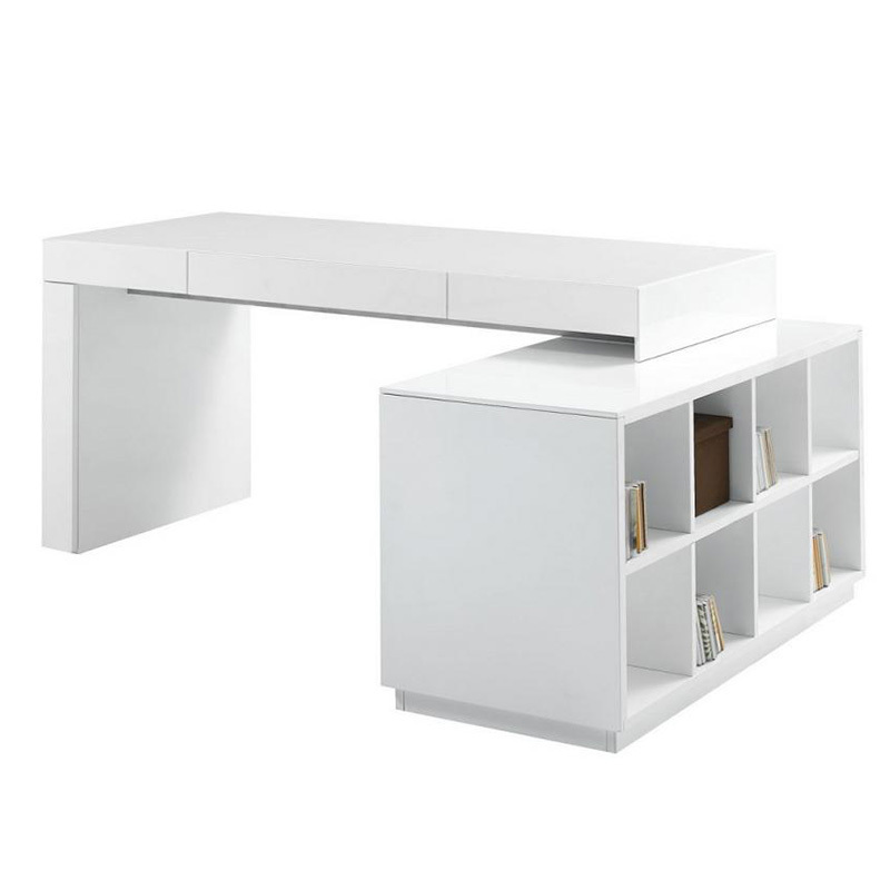 Modern Elegant White Color Cheap Small Reception Lobby Desk Solid Wooden White Front Counter service Desk