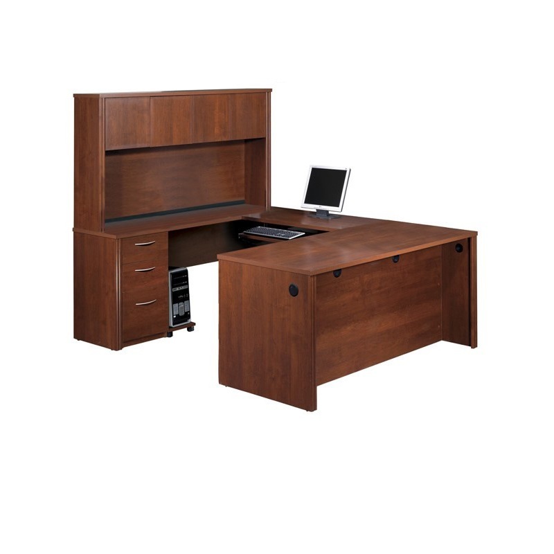 High Tech Office Furniture U Shaped Executive Office Table with Hutch Cabinet HY-ED50