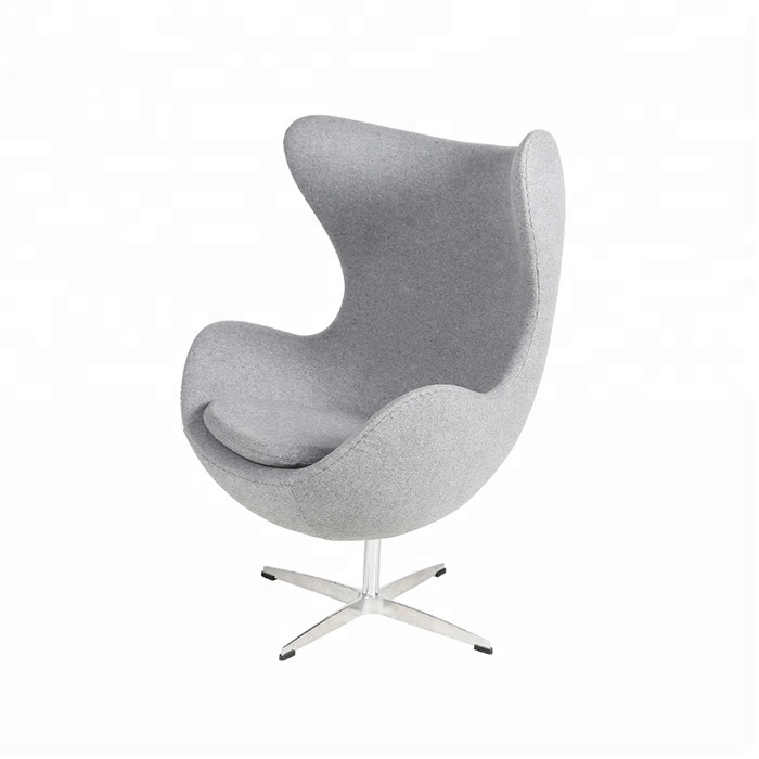 Modern Grey Fabric fiberglass upholstered living room swivel Shell Ball chair leisure furniture