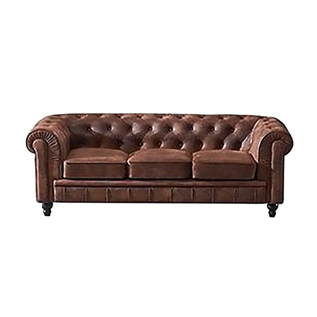 Living Room Furniture Vintage PU Sectional Couch Chesterfield Sofa Set