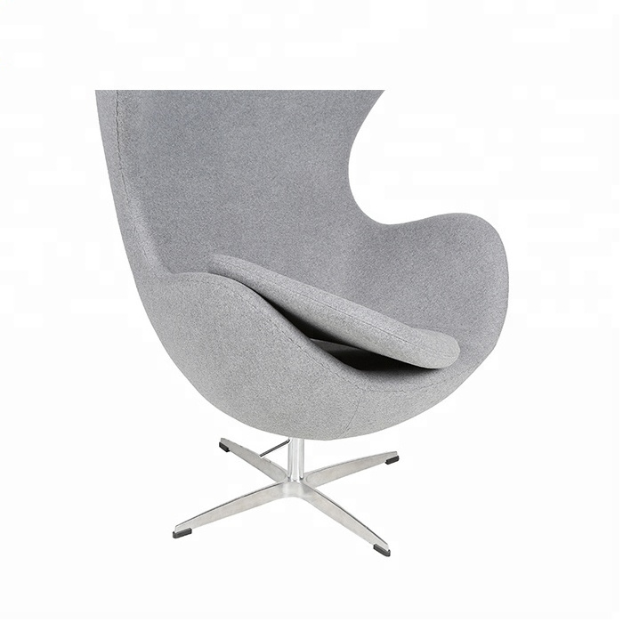 Modern Grey Fabric fiberglass upholstered living room swivel Shell Ball chair leisure furniture