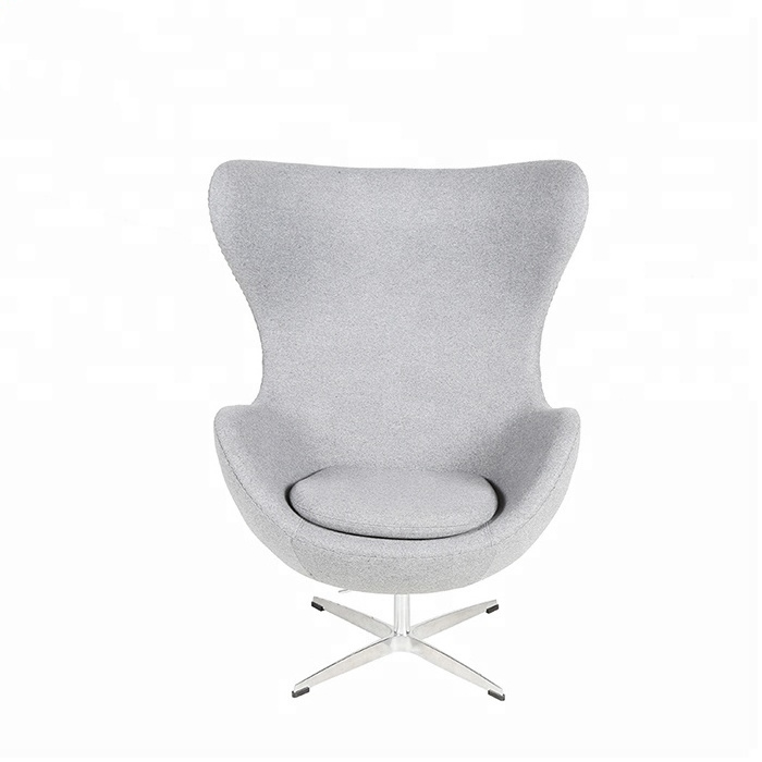 Modern Grey Fabric fiberglass upholstered living room swivel Shell Ball chair leisure furniture