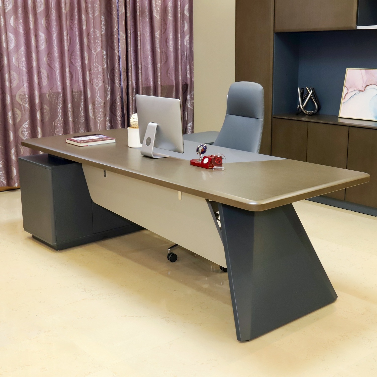 Hot Sale Luxury Modern  Director Ceo Boss Manger L Shape Office Furniture Solutions Table Set Executive Office Desk