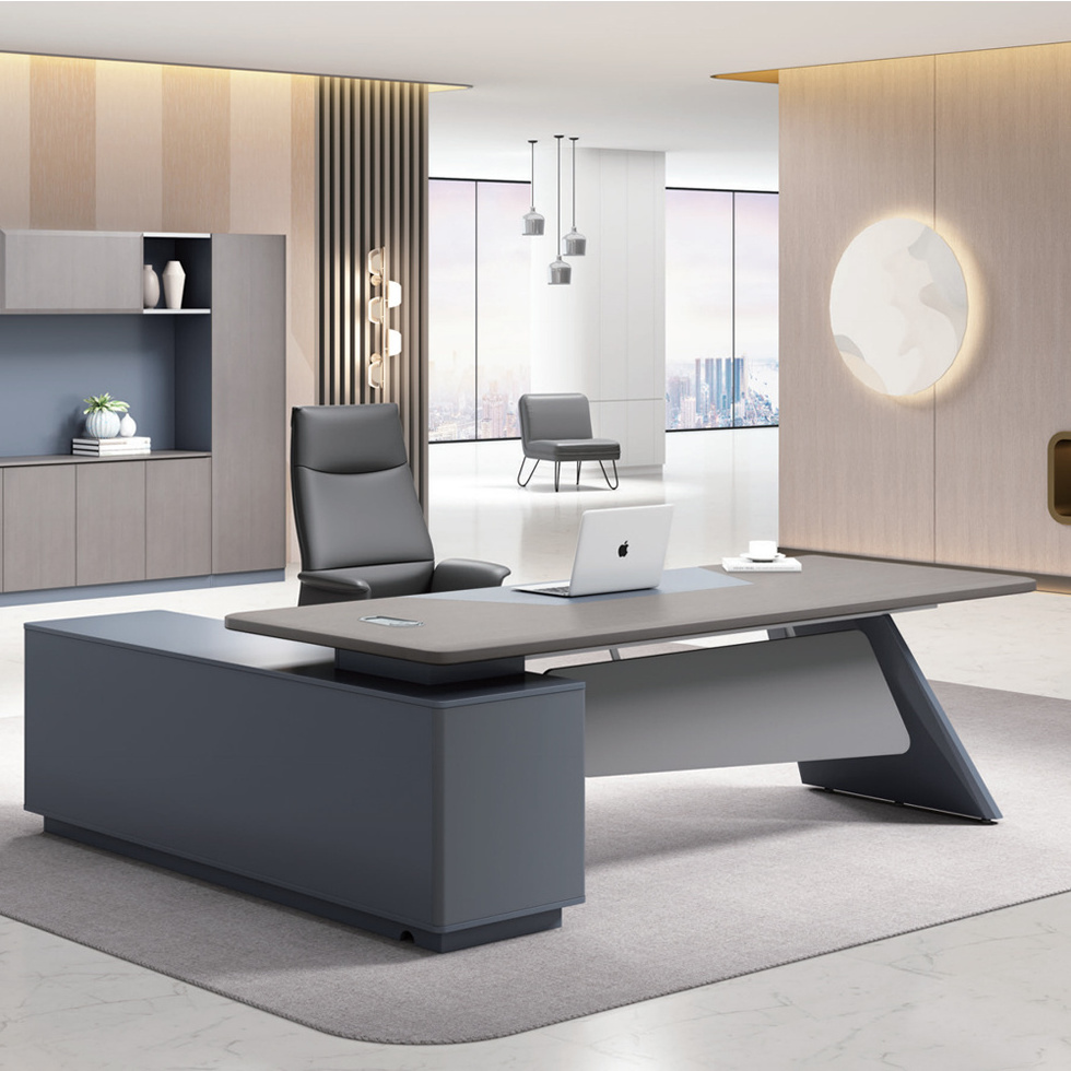 Hot Sale Luxury Modern  Director Ceo Boss Manger L Shape Office Furniture Solutions Table Set Executive Office Desk