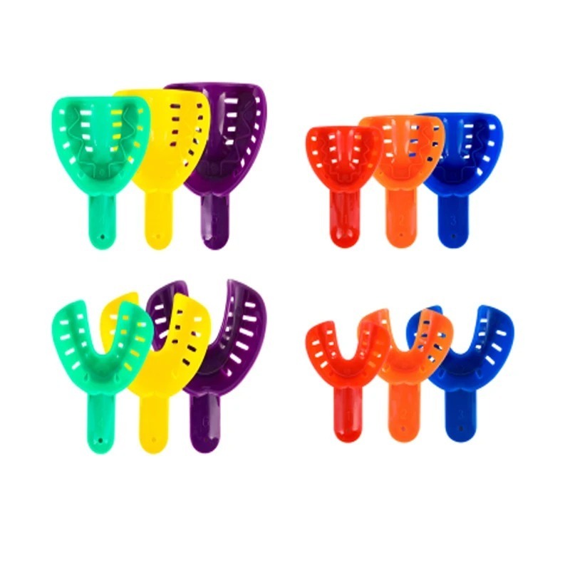 12Pcs Colorful Dental Impression Trays Plastic Professional Teeth Holder Dental Central Supply