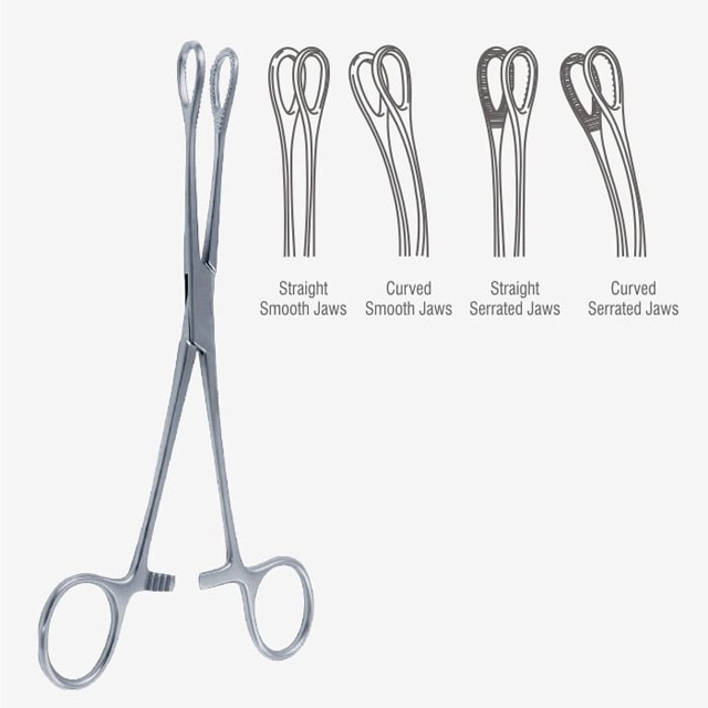 Hemostats And Clamps Dressing And Sponge Forceps Foerster Sponge Holding Forceps Straight & Curved Serrated Stainless Steel