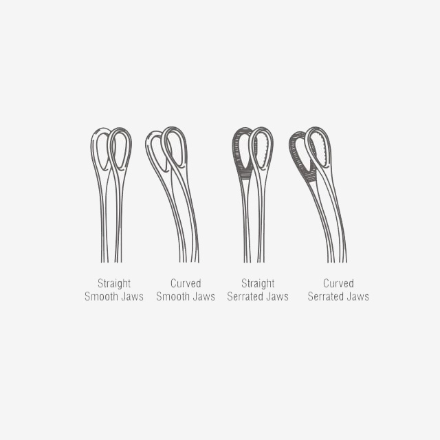 Hemostats And Clamps Dressing And Sponge Forceps Foerster Sponge Holding Forceps Straight & Curved Serrated Stainless Steel