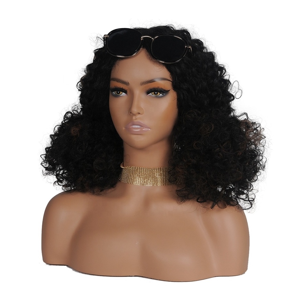 Wholesale Cheap Fashion PVC Bust Female Wig Display Realistic Mannequin Head with Shoulder