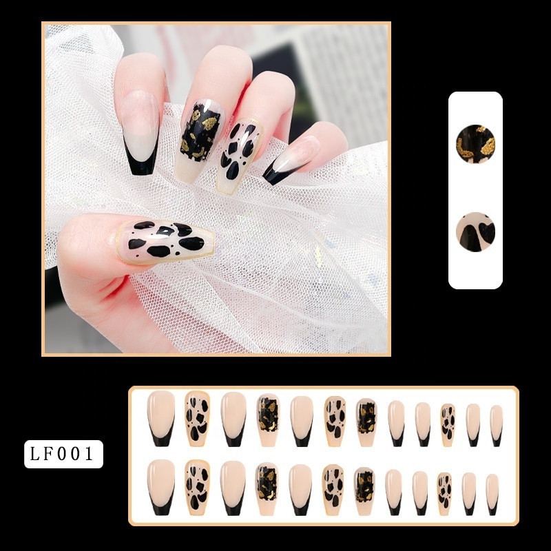 24 Pieces Children False Nails Kids Girls Press on Short Artificial Nails Cute Pre Glue Full Cover Acrylic Nail Tip Kit