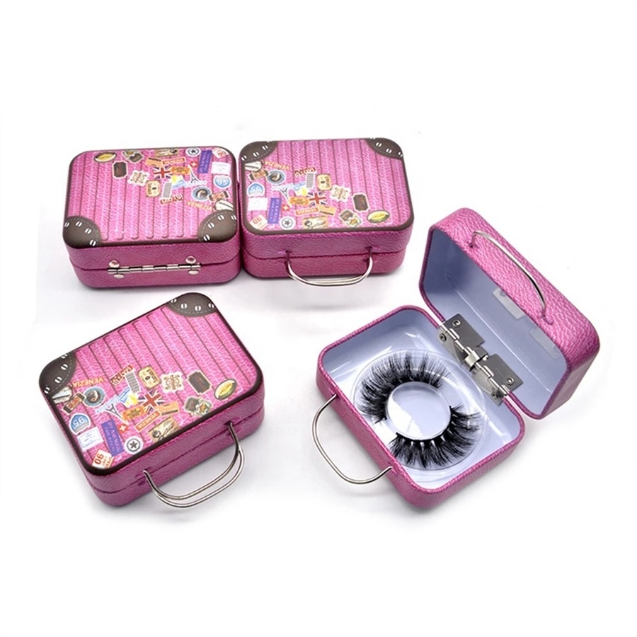 Vintage suitcase Eyelash Packaging Box Creative Ferrero Small Iron Box Container Eyelash Case Mini Suitcase 2022 Wholesale