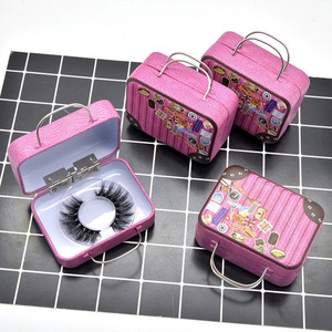 Vintage suitcase Eyelash Packaging Box Creative Ferrero Small Iron Box Container Eyelash Case Mini Suitcase 2022 Wholesale