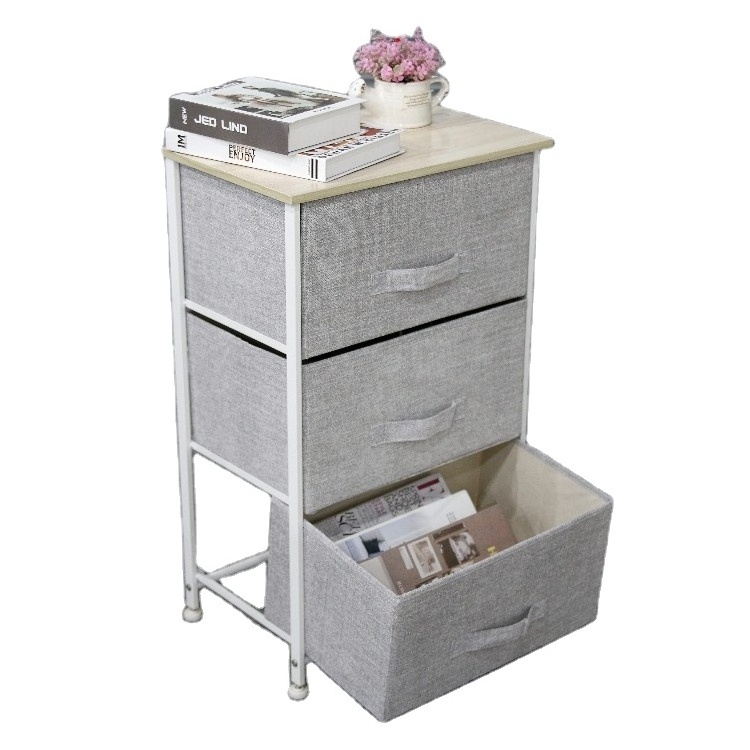 Household Steel Frame Storage Drawers 3 Layer Fabric Storage Drawer Storage Racks Shelving Units