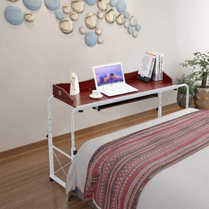 Computer and Study Over Bed Table Overbed Table with Casters Durable Movable Wooden Metal Bedroom Furniture Iron Modern 100 Pcs