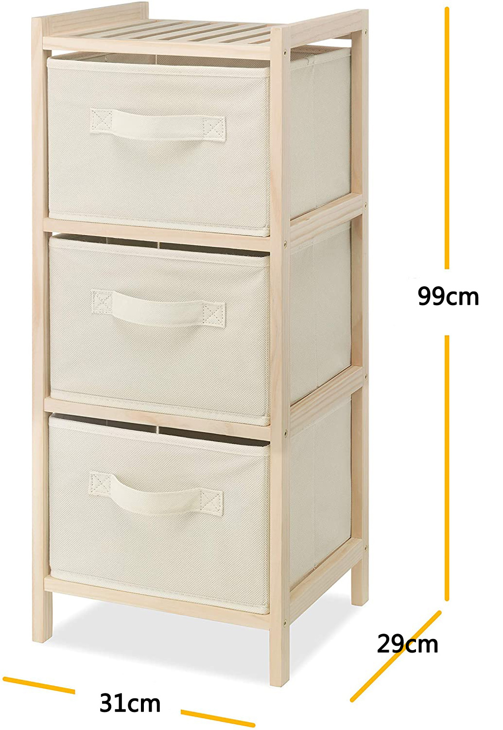 Household Steel Frame Storage Drawers 3 Layer Fabric Storage Drawer Storage Racks Shelving Units