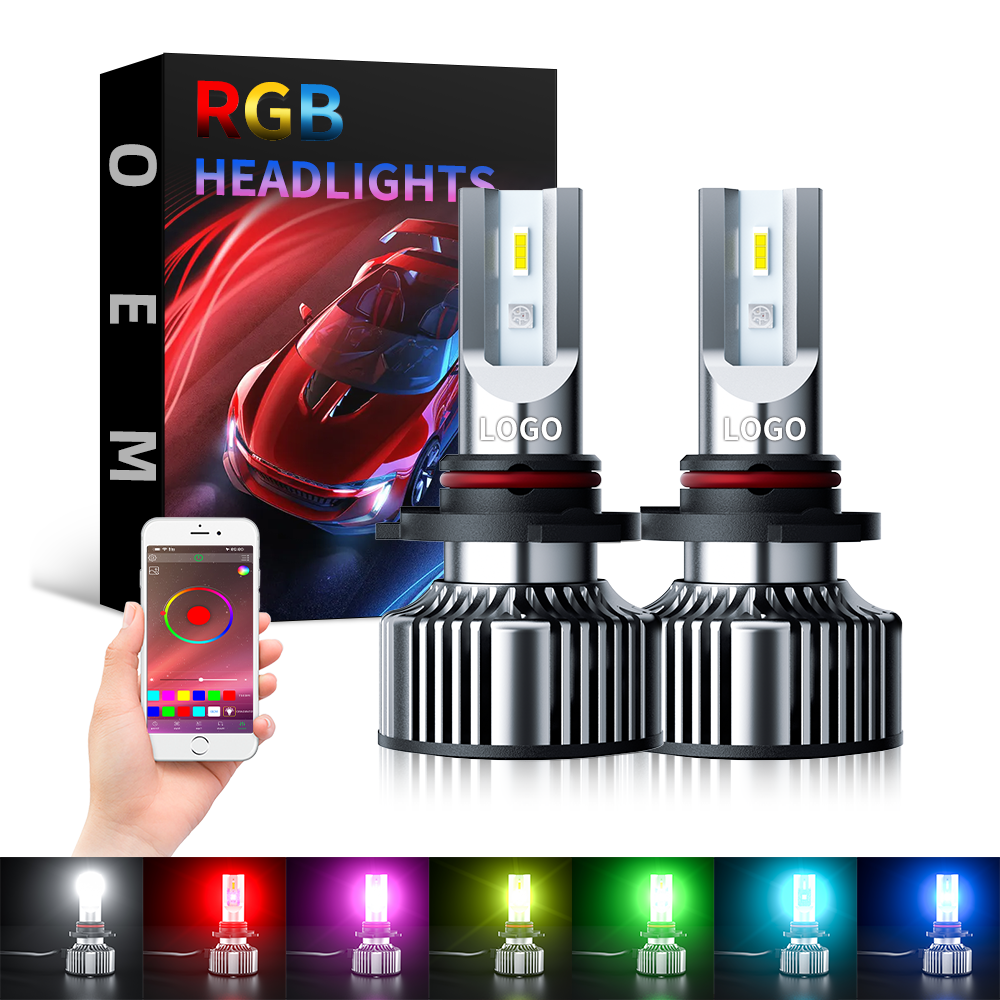 Replace halogen lamp CAR LED HEADLIGHT RGB Light H4 H7 mini size led headlight bulbs