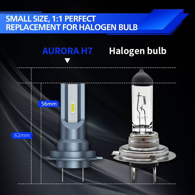 AURORA Patented 1+1 design H4 H7 H11 Car Led headlight bulb mini size 9005 9006 Led Headlight bulb