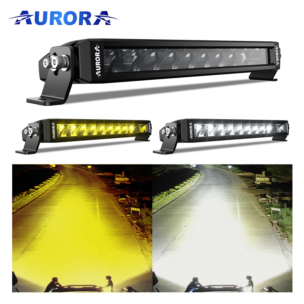 AURORA led light bar white and golden yellow led light bars for off road trucks atv 4x4 offroad light bar