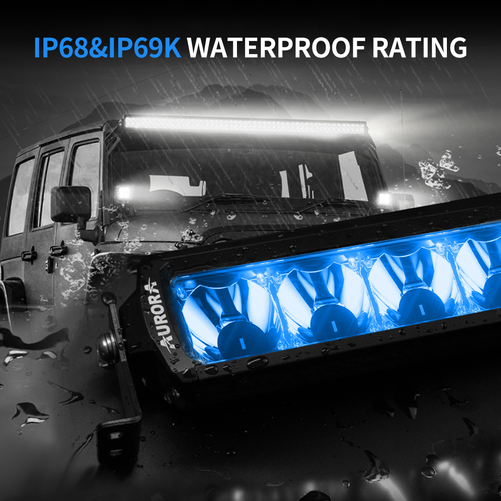 Aurora New 10 inch Dual Row Driving Light Bar 60W Bumper Screwless IP68 Waterproof Offroad Led Light Bar