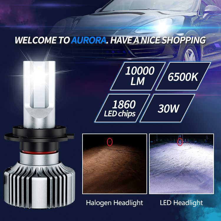 Aurora Wholesale Auto Lighting System 1+1 Design ZES Chip High Beam Low Beam H4 Car LED Headlight Bulb