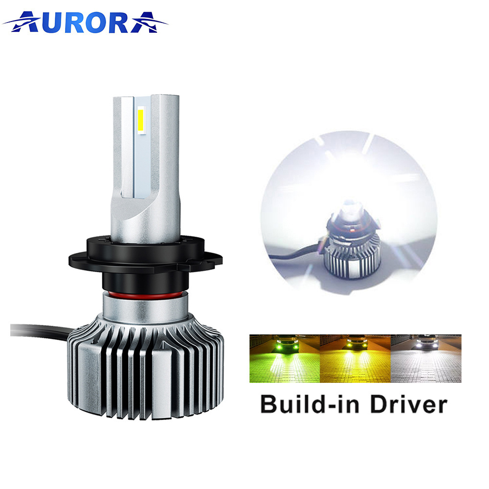 Aurora Wholesale Auto Lighting System 1+1 Design ZES Chip High Beam Low Beam H4 Car LED Headlight Bulb