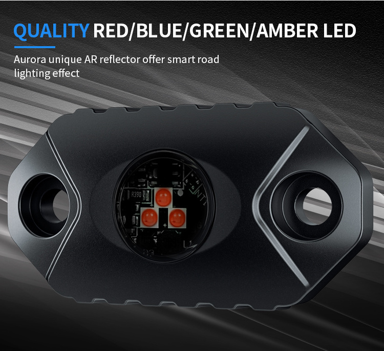 Aurora LEDs Multi Color Underglow IP69K Flashing Music Timing RGB LED Rock Lights With APP Remote Control