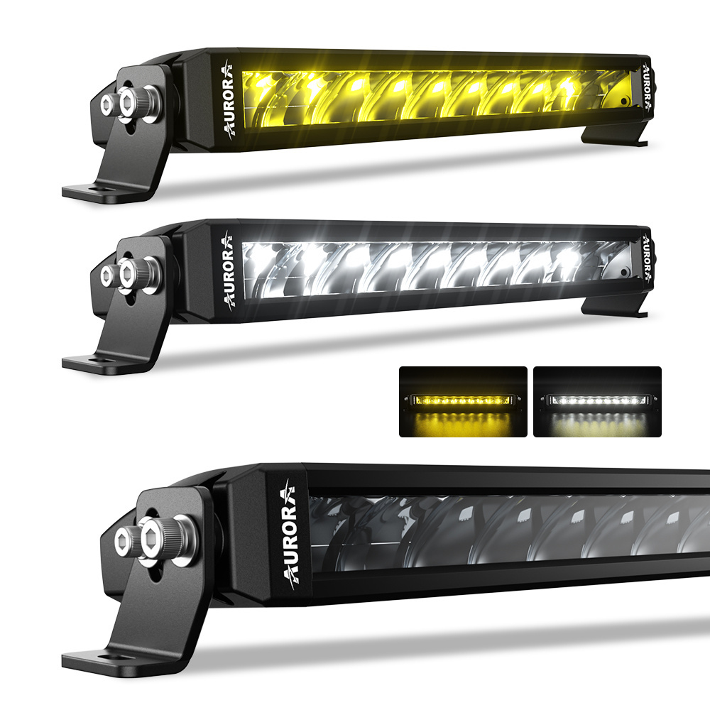 AURORA led light bar white and golden yellow led light bars for off road trucks atv 4x4 offroad light bar