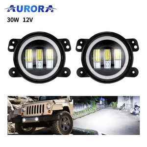 New arrival 4inch Round angel eye Led Fog Lights 30W 6000K Halo Ring DRL Off Road Fog Lamps