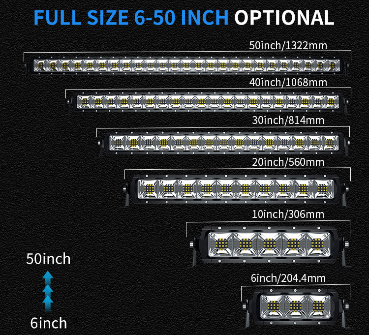 Aurora High Brightness IP69K Waterproof Ultra Slim 50'' LED Light Bar 52 inch Roof Rack Lamp Truck Offroad Marine Light