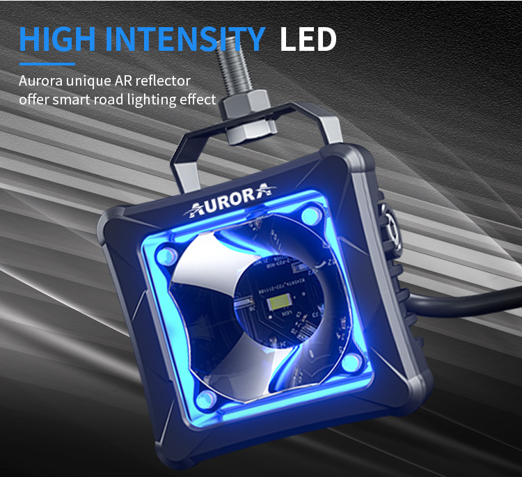 AURORA Patent New Arrival 2 3 inch Car RGB Flood Light 12V Led Work Light for Off road 4x4 ATV Truck Light Accessories